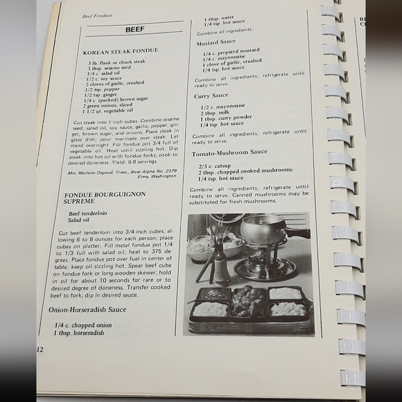 Vintage Beta Sigma Phi Cookbooks 1970's Lot Fondue & International Recipes - Picture 5 of 15